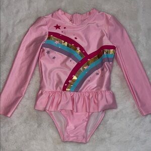 Cat & Jack Pink Starry Rainbow Rashguard